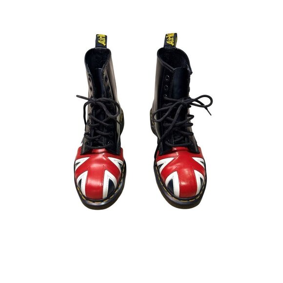 Dr. Martens Union Jack British Flag Black Leather Boots UK 6 US 7.0M 8.0 W EU39 - Picture 3 of 9
